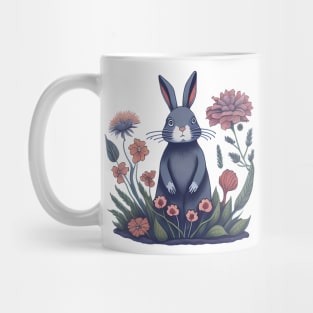 Rabbit and flowers Mug